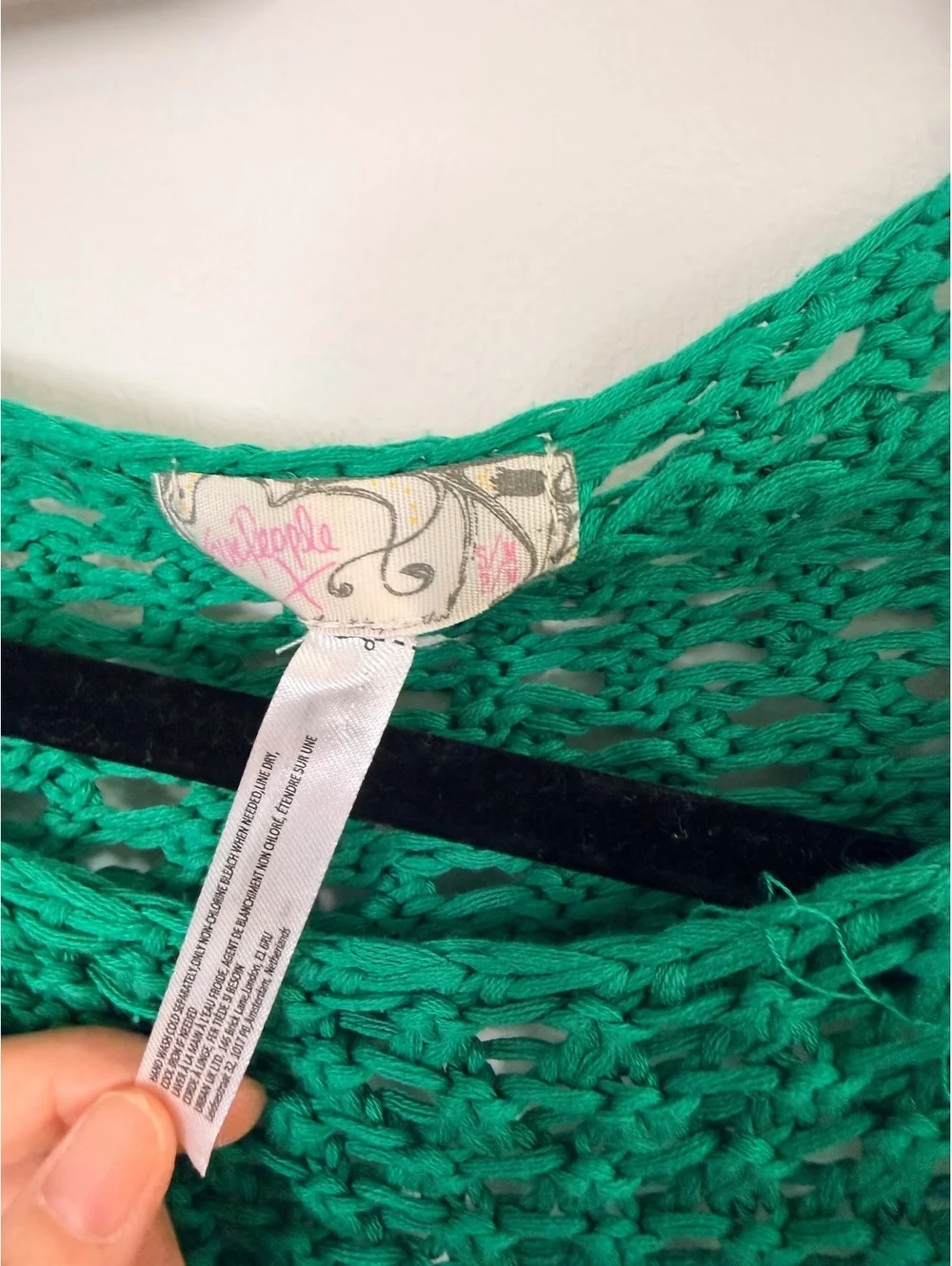 Free People Hayley Crochet Bolero Shrug Sweater Green